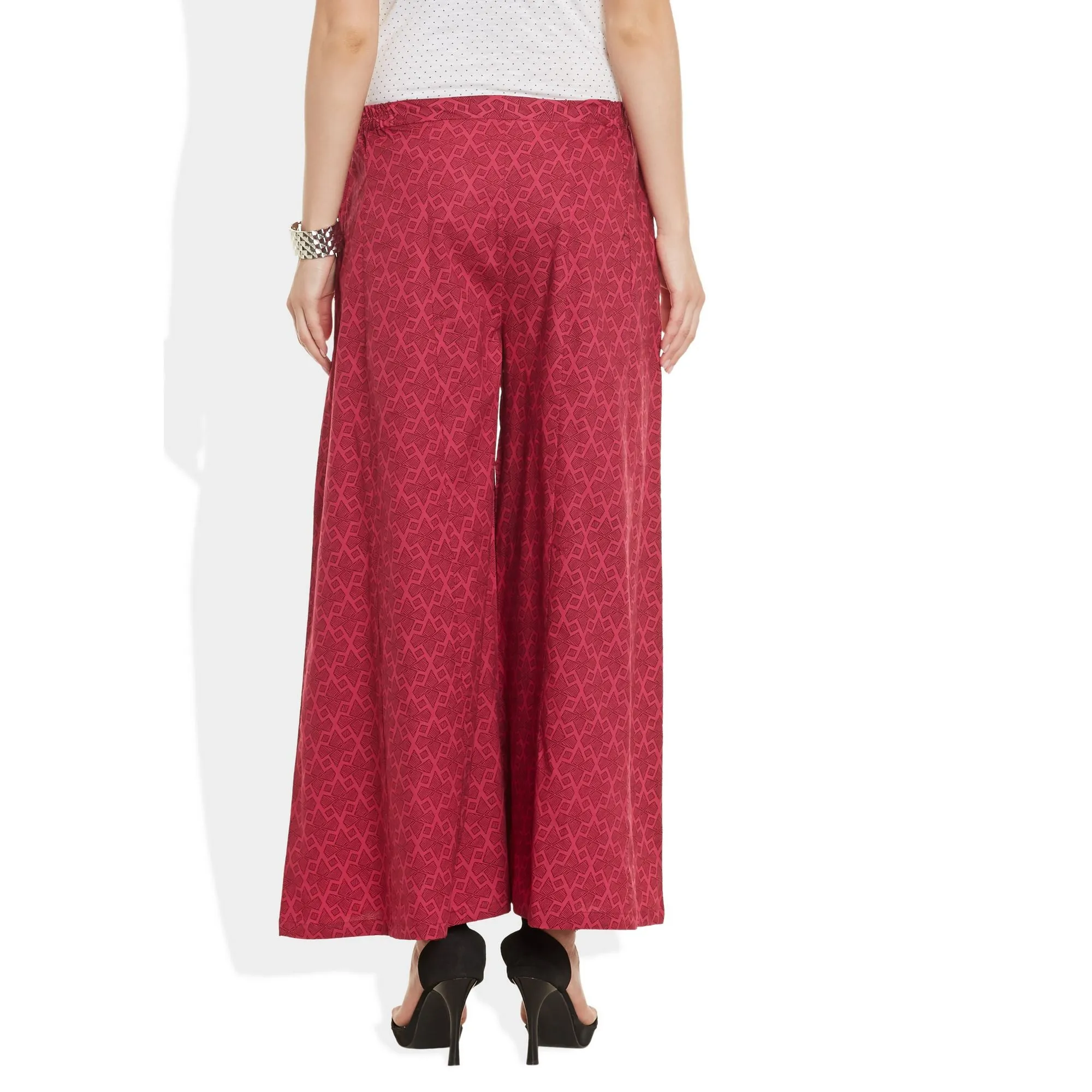 Cotton Printed Palazzo Pants For Women Indian,Large,W-CPLZL-2735