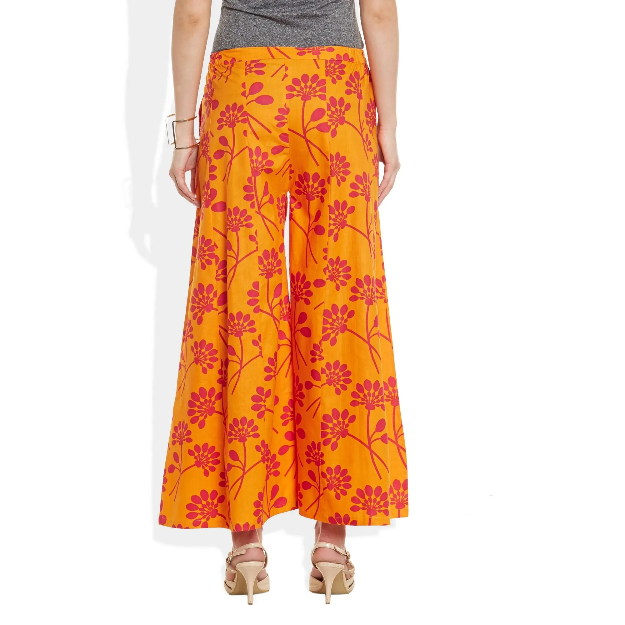 Cotton Printed Palazzo Pants For Women Indian,Small,W-CPLZS-2709